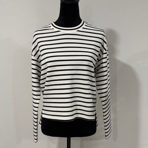SPANX Airessentials Black and White Striped Long-Sleeve Top